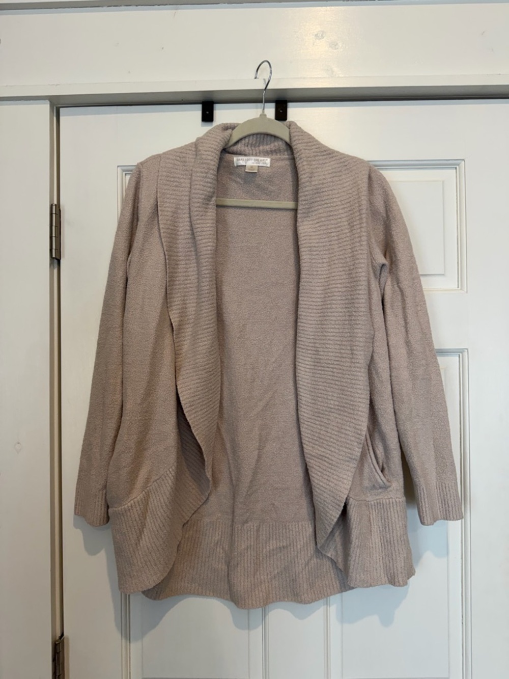 Barefoot Dreams CozyChic Lite Knit Open Cardigan Sweater - Beige